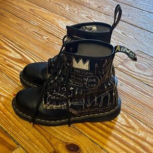 Dr. Martens Black Graffiti Combat Boots